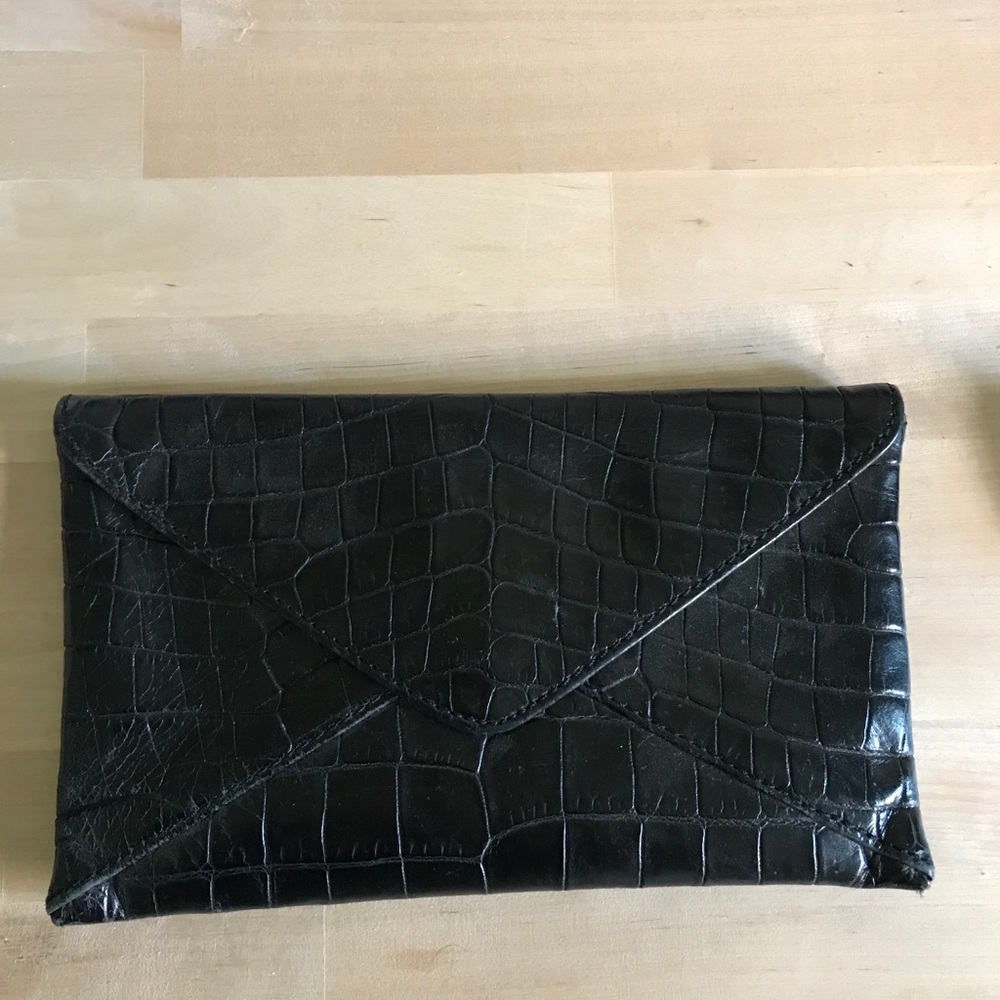 Michael Kors Black Embossed Envelope Clutch